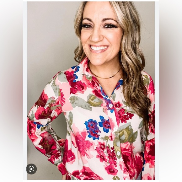 Equipment Femme Floral 100% Silk Long Sleeve Top. Size L - Picture 11 of 11